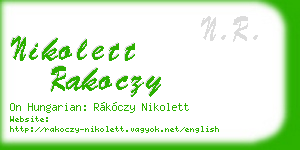 nikolett rakoczy business card