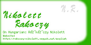 nikolett rakoczy business card